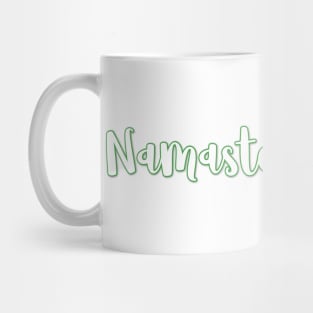 Green Namaste Cute Yoga Greeting Design Mug